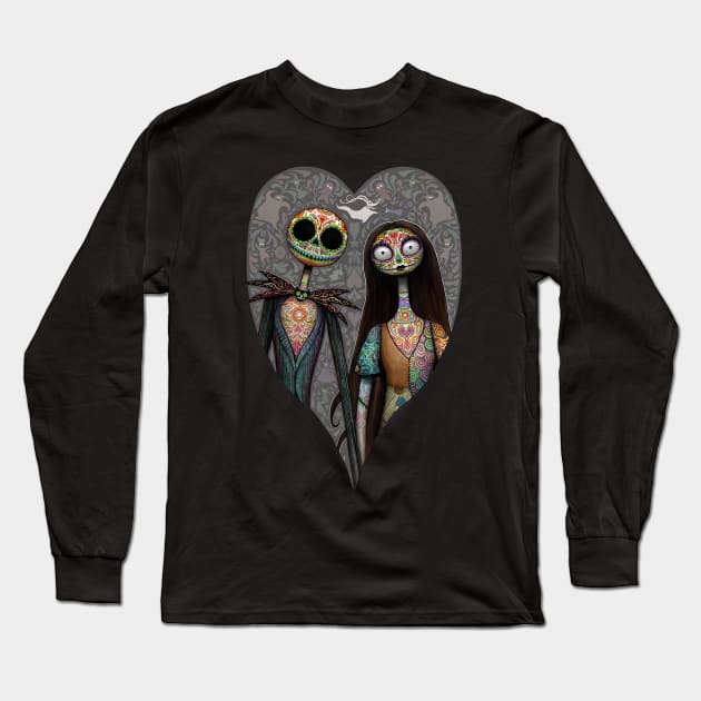 Nightmare Sugar Skulls Long Sleeve T-Shirt by nszerdy